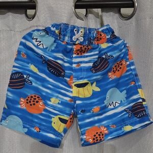 Wippette Colorful Fish Print Kids Swim Trunks